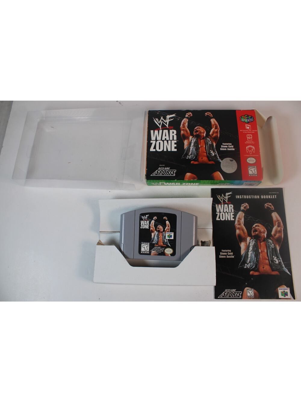 WWF War Zone (Nintendo 64, 1998) Authentic, very nice, W/ box & manual
